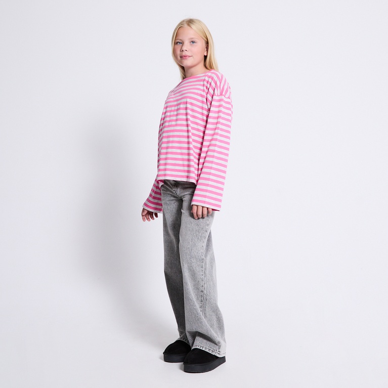 Striped longsleeve tee "Ammie star" Grey Melange
